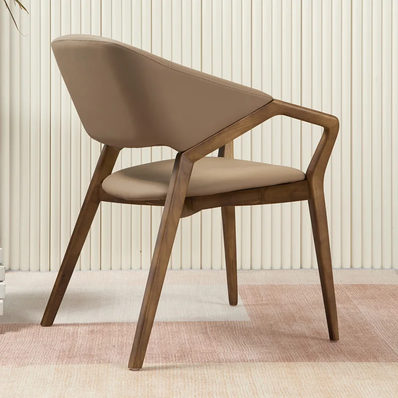 Nordic Solid Wood Dining Chair Modern Simple Negotiation Chair Leisure Armchair