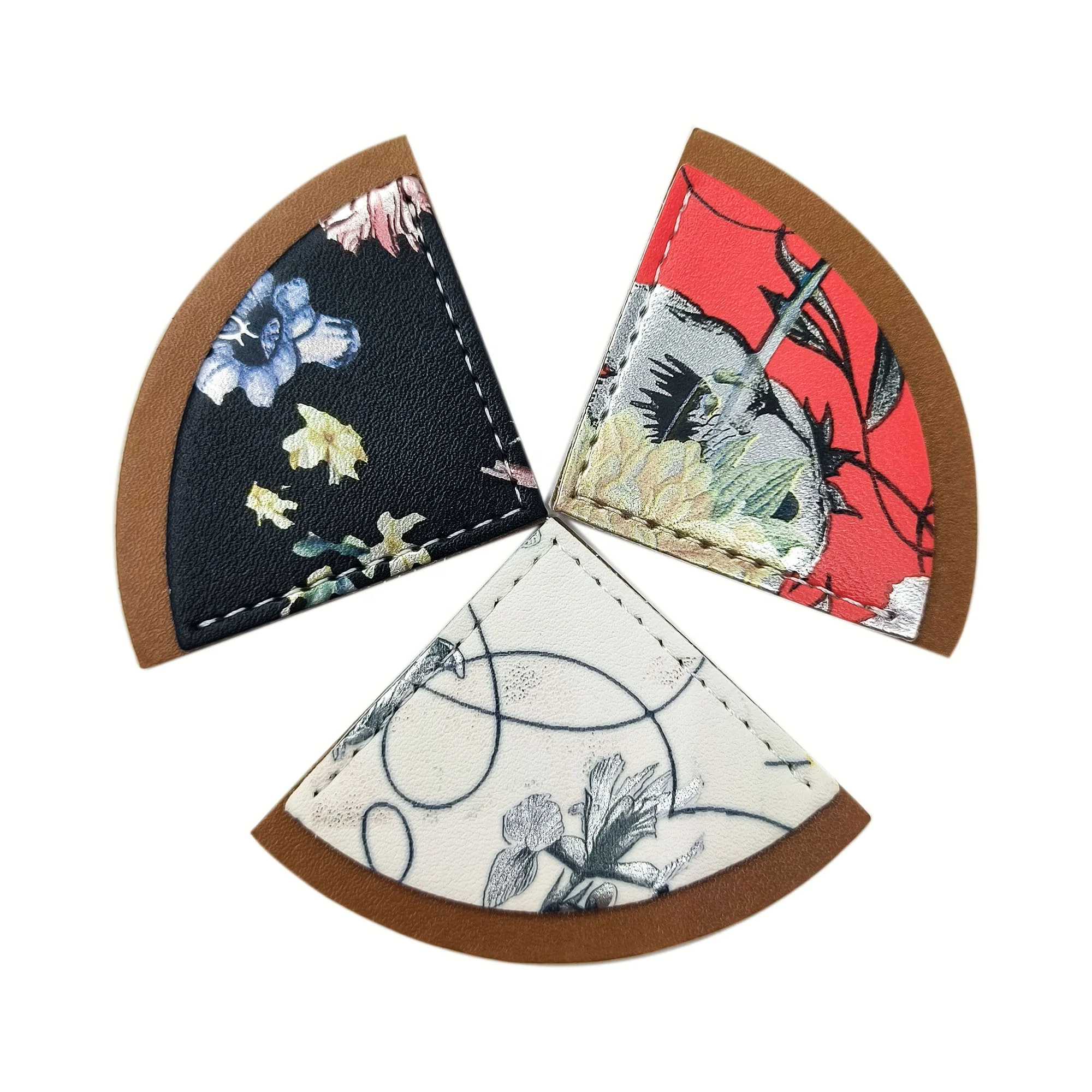 Заводская оптовая продажа закладки из искусственной кожи с красочной печатью офисные канцелярские товары подарки веерообразные книжные