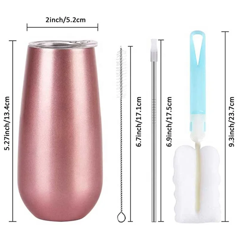 New product ideas 2025 Custom Logo Double Wall Tumbler Stainless Steel 6oz champagne flute tumbler cup