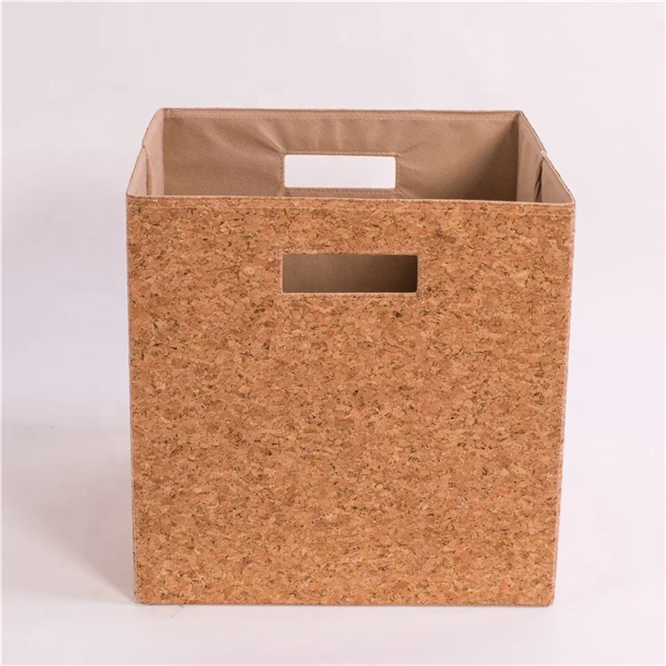 Living Room Foldable Non Woven Cork Container Homes Folding Storage Bin Cube