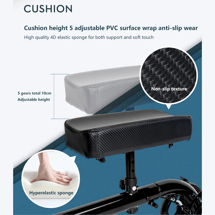 Adult Folding Walker Walking Frames Standard Adults Knee Walker Scooter For Broken Foot Disabled Walking Equipment