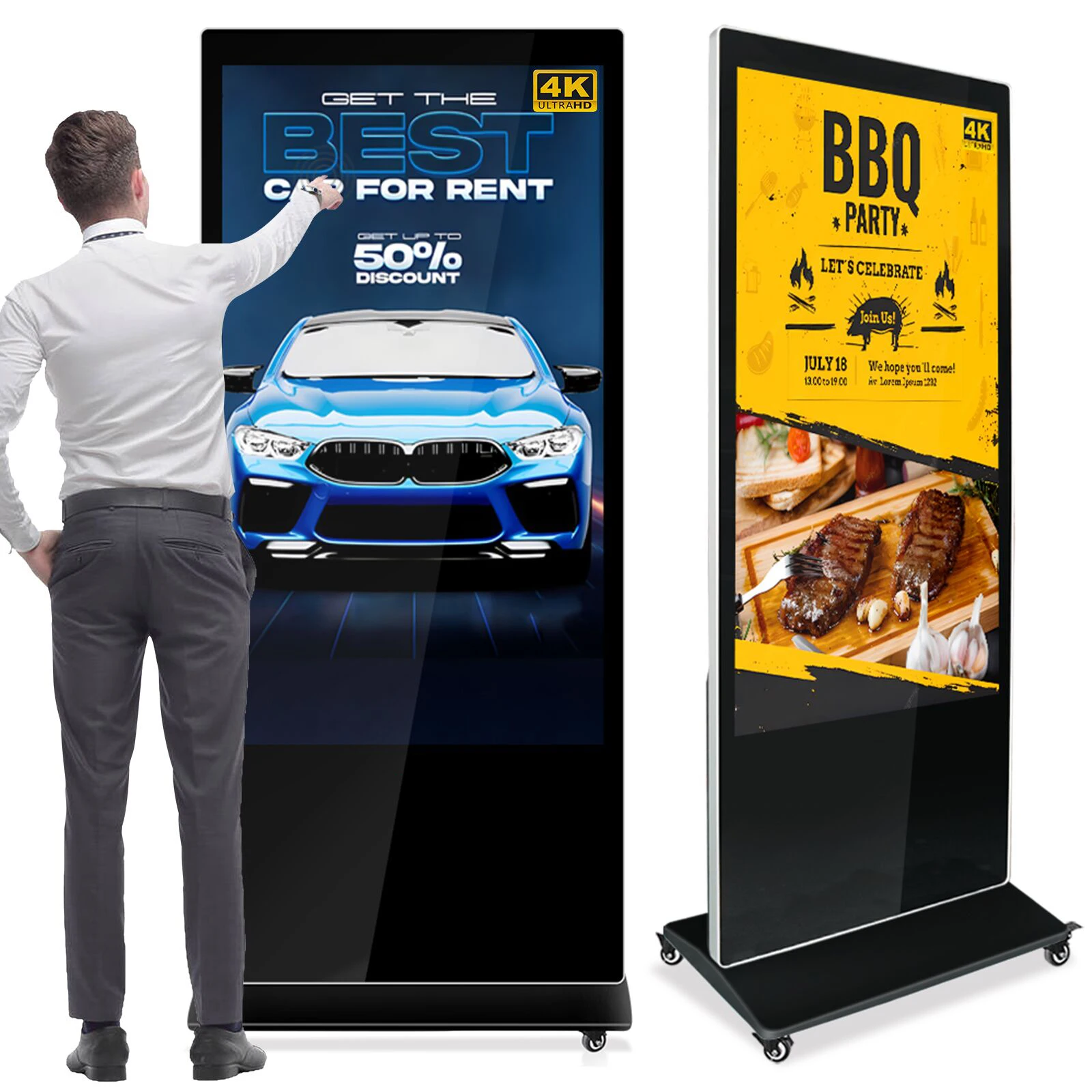 43 Inch Floor Standing Digital Signage Media Player Horizontal Advertising Monitor Screen Digital Display for Advertising