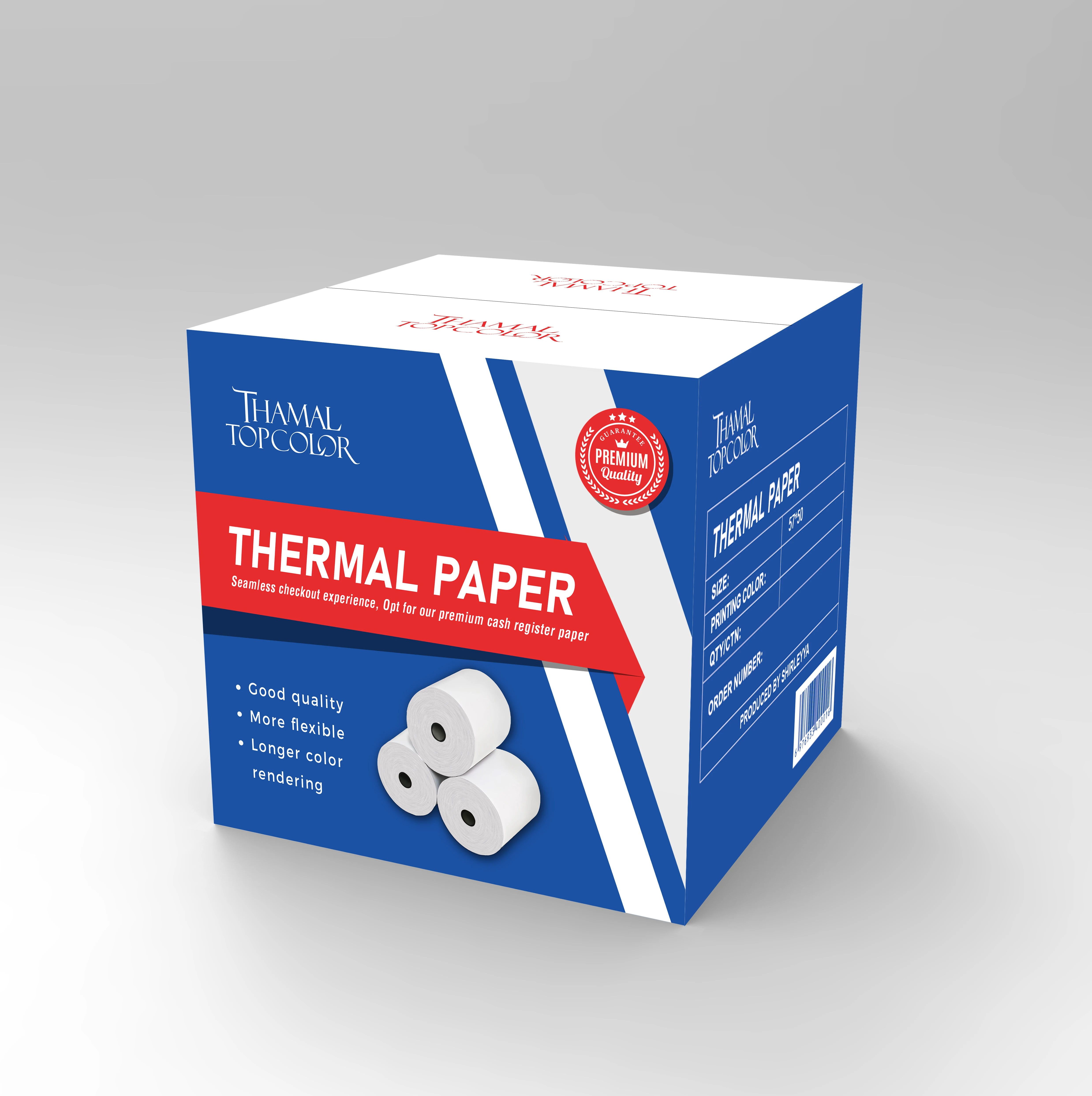 THAMAL TOPCOLOR Thermal printer paper 80mm 57mm bill cashier paper printing 80X80 57X40 till roll pos atm 3 1/8 x 230 receipt