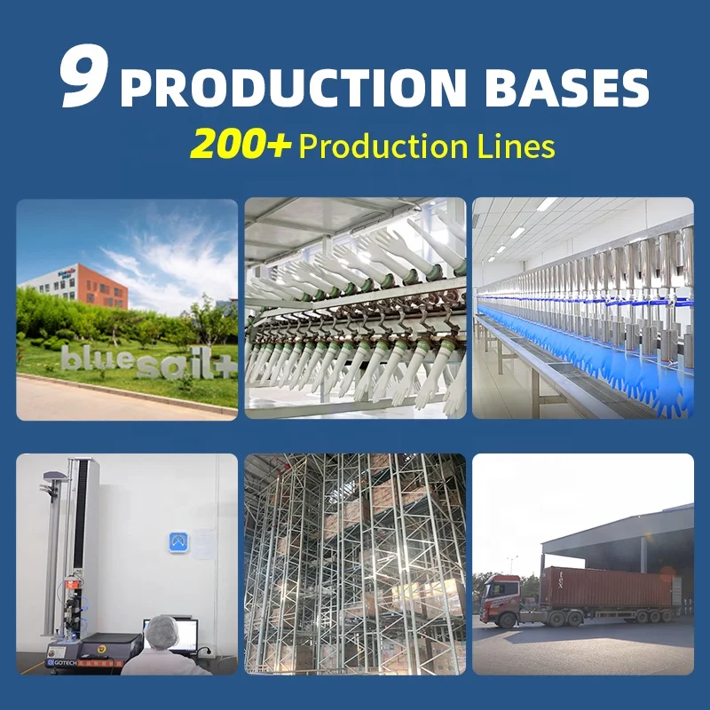 Custom Nitrile Doctor Gloves Medical Examination Protective Hand Glove Ice Blue Disposable Powder Free Nitrile Gloves for Dental