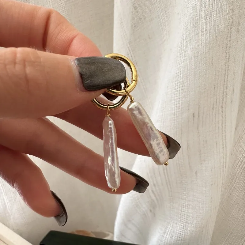 Wholesale 18K Gold Plated S925 Sterling Silver Baroque Fashion Jewelry Earrings