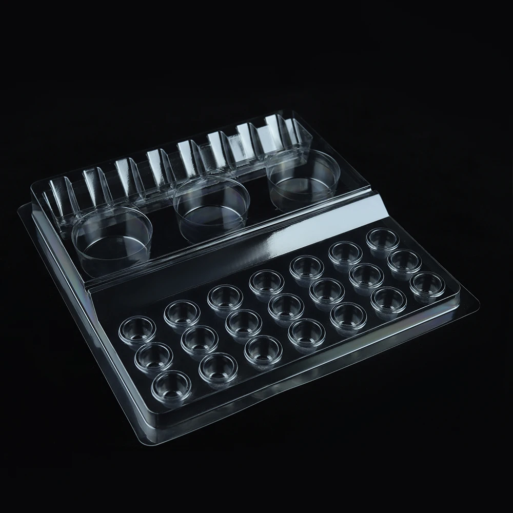 Tattoo Ink Tray 20pcs/box Disposable White Plastic Pigment Tray Color Palette Holder Adhesive ink Tray Holders Tattoo Ink Palet