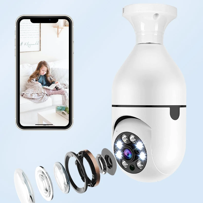Remote Operation Full Color Night Vision Wireless Wifi PTZ Bulb Camera Professionnel Home Security Cameras Professionnel
