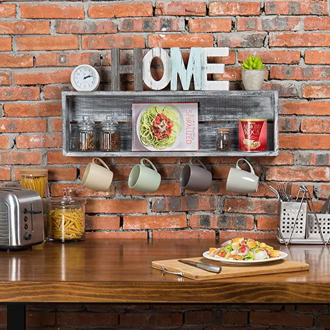 
Lufan wall type old gray wooden, cup holder wall shelf, cabnit, know down, book shelf 