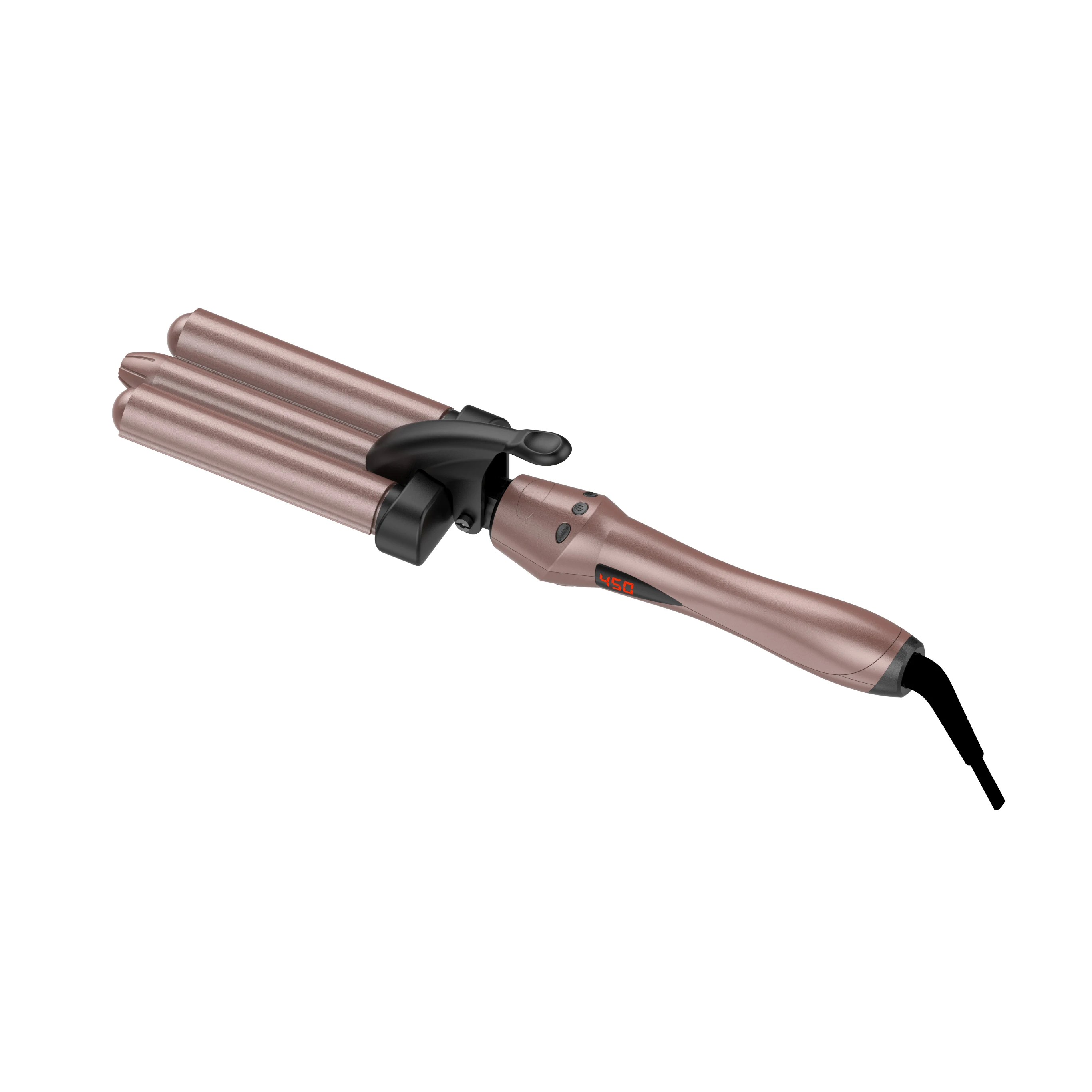 Best selling multi-color custom automatic LCD ceramic curler 3 barrel wave triple curl iron modeling tool set