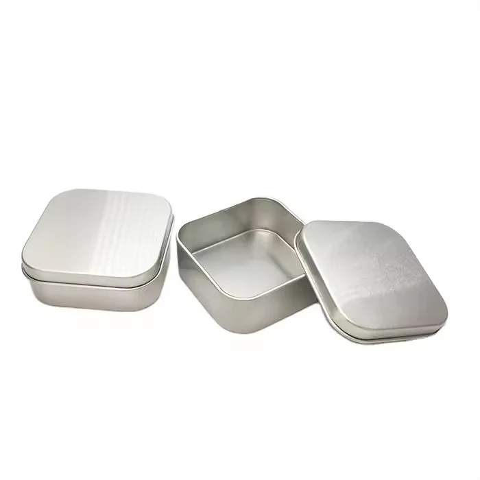 wholesale square Small Aluminum Tins Box Soap Packaging Box Rectangle Aluminium Packaging Box for Soap