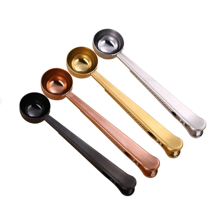 
Metal Coffee Scoop Stainless Steel Milk Coffee Measuring Spoon Scoop With Bag Clip 