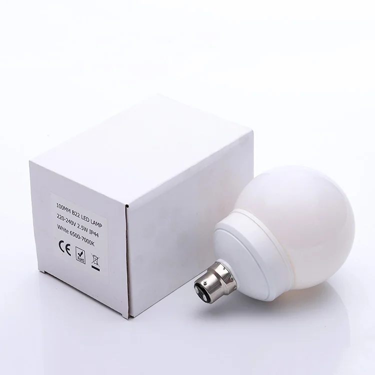
G100 Globe 3w Led Bayonet Light Bulb B22 Indoor Bulbs 220v Plastic 220v-240v Outdoor Christmas Raw Material 6500k White -20 - 40 