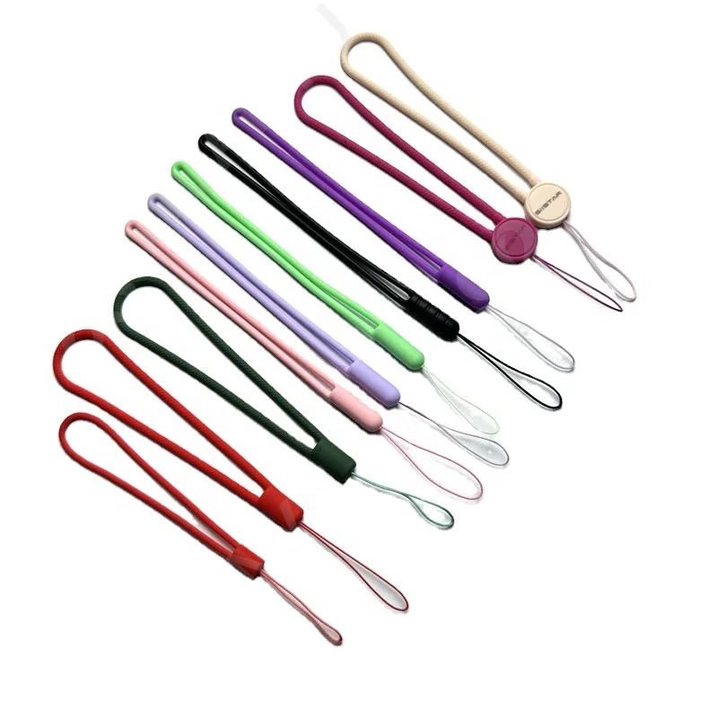 Custom silicone wrist lanyard For water bottle headset phone case usb camera mini fan speaker Key psp torch toys walkie-talkie