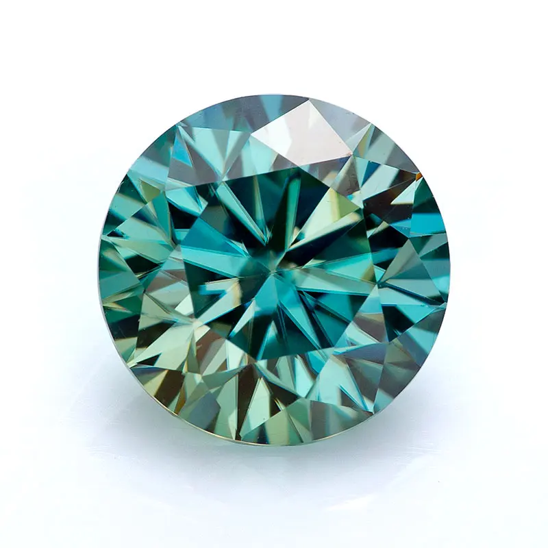 Thriving Gems Bulk Sale 1 Carat Moissanite Light Blue Color Round Synthetic Moissanite Diamond