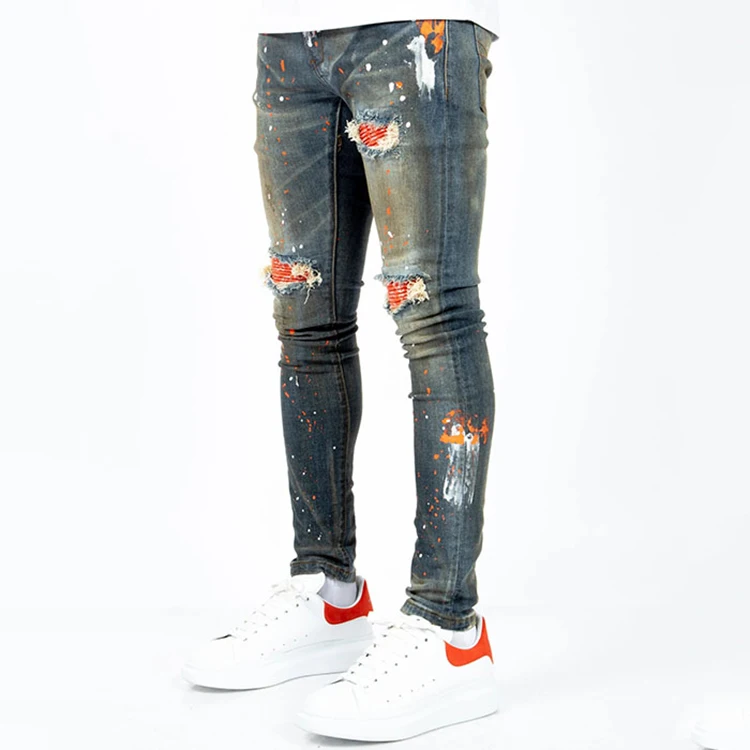 Custom blue black mens jeans trousers custom denim jeans pants men