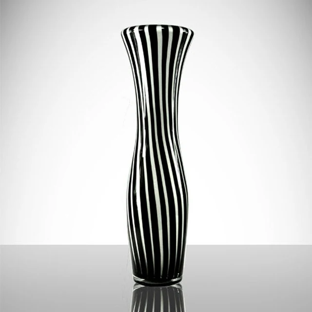 Tall black and white glass vases wholesale for restaurant