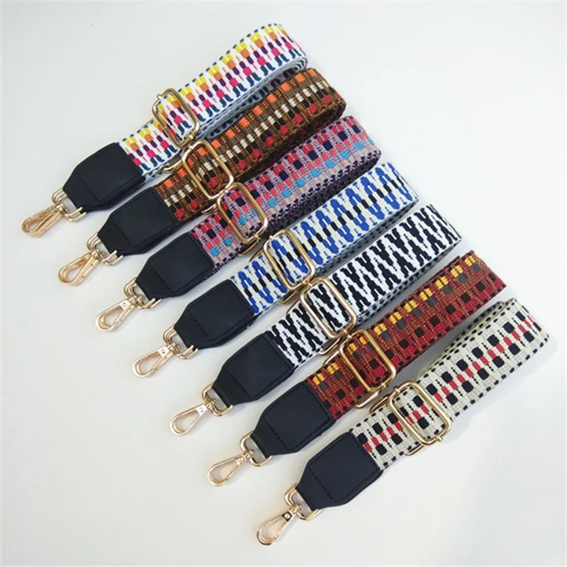 ZONESIN Detachable Woven Crossbody Strap Black Leather Canvas Bag Shoulder Belt Wholesale Purse Straps