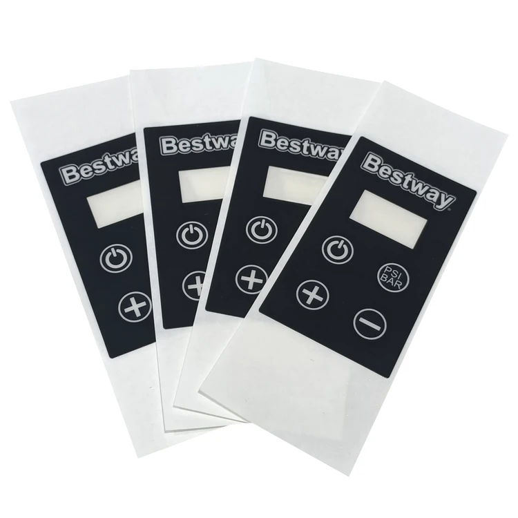 High quality control panel labels polycarbonate sticker silk screen printed control panel membrane overlay labels