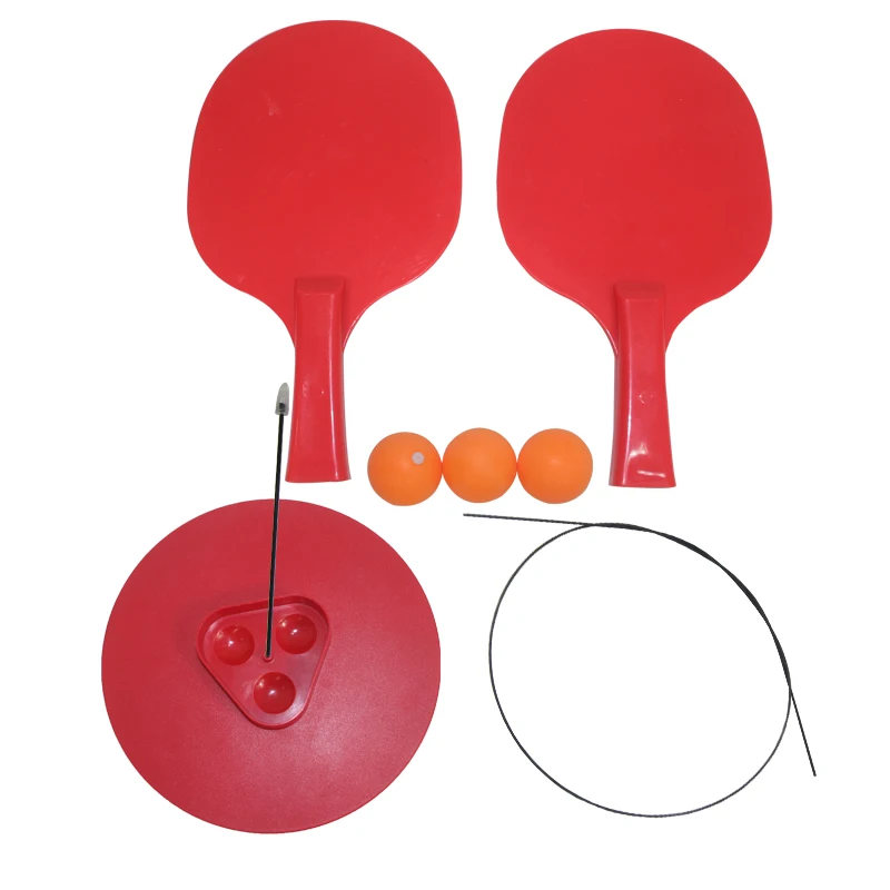 Elastic Soft Shaft Table Tennis Ball Trainer Set with Bats and Balls Family Training