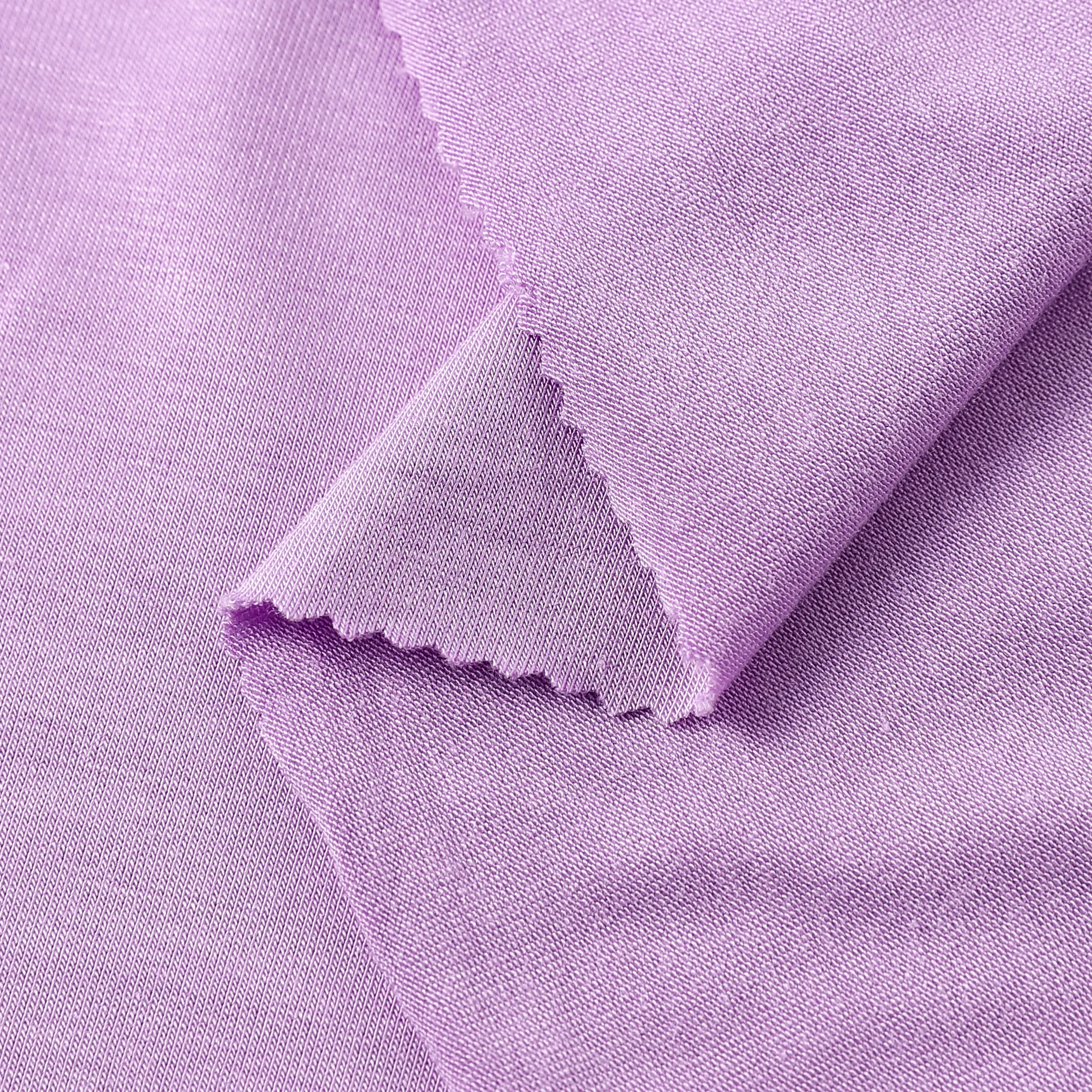 Stock Dyed Single Jersey Bamboo Fabric for Woman Tshirt Spandex Fabric Antibacterial