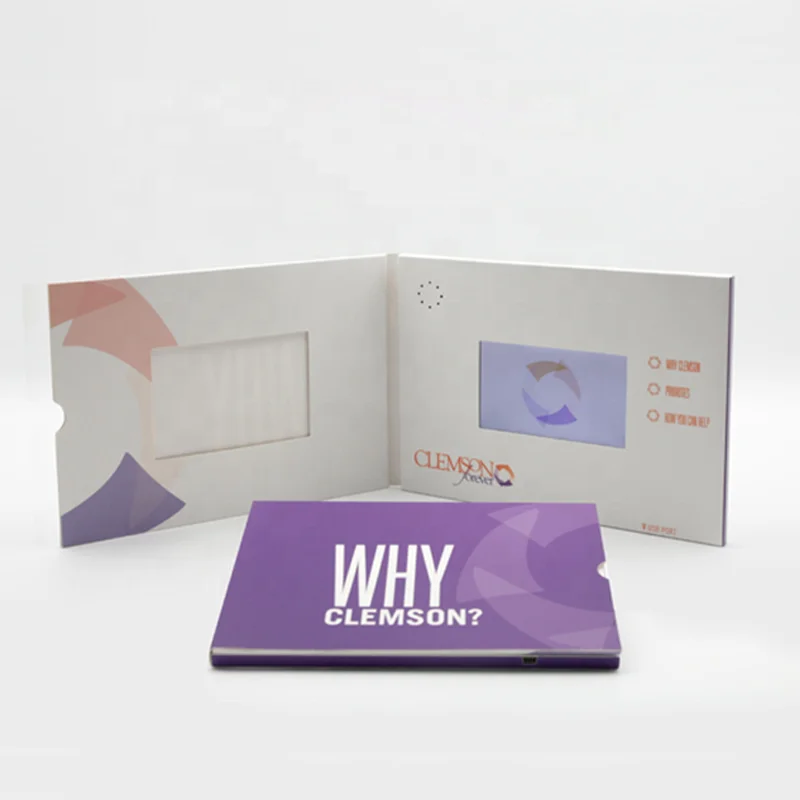 Factory Wholesaler White Card Connected Video Brochure Lcd Screen