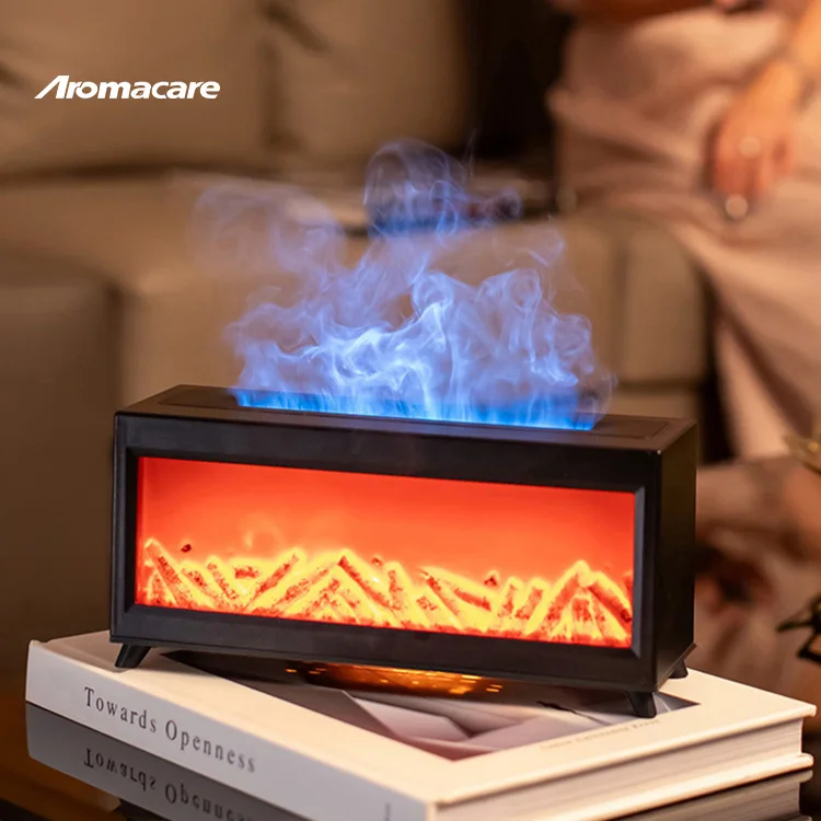 Aromacare 200Ml Portable Air Essential Oil Multicolor Flame Effect Aromatherapy Fireplace Humidifier
