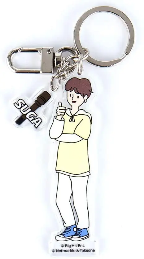 Custom Logo Cute Blank Transparent Gift Double Sided Visible Idol Printing Plastic Cartoon Acrylic BTS Keychain