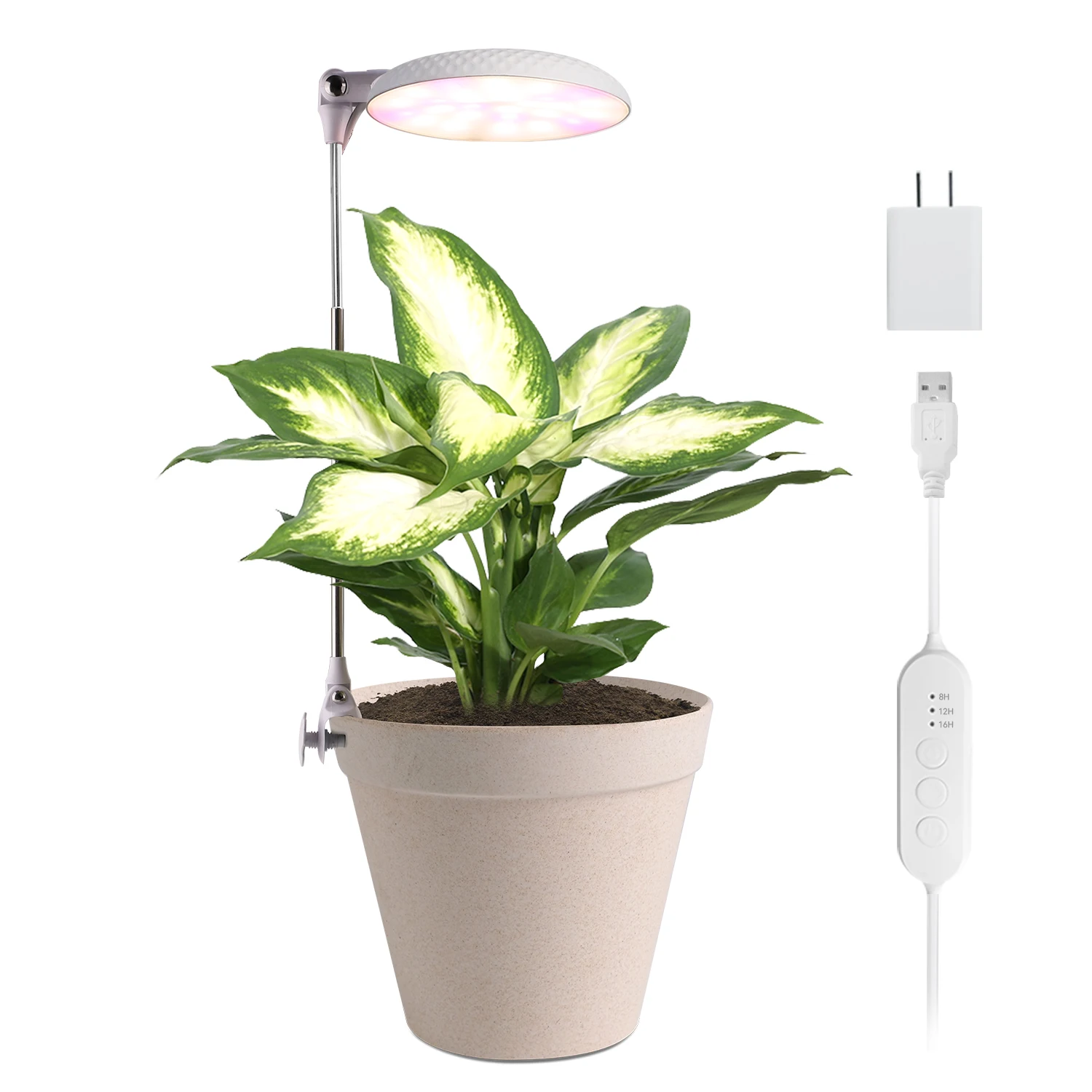 LED Planter mate for indoor plants Ideal LED grow light for white flower pot plants Modern Garden planter indoor home garden