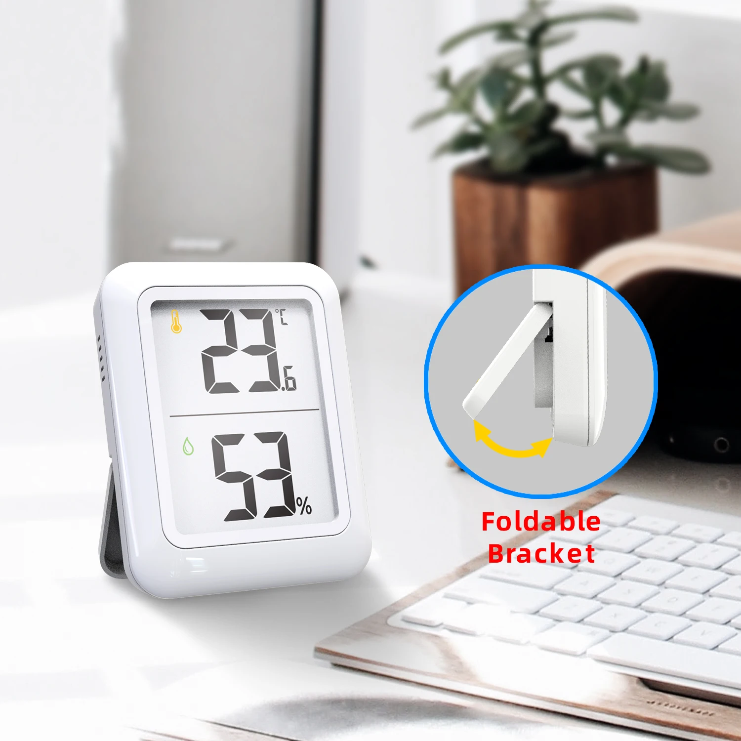 Comfortable display of small smart thermometer and hygrometer suitable for bedroom and living room