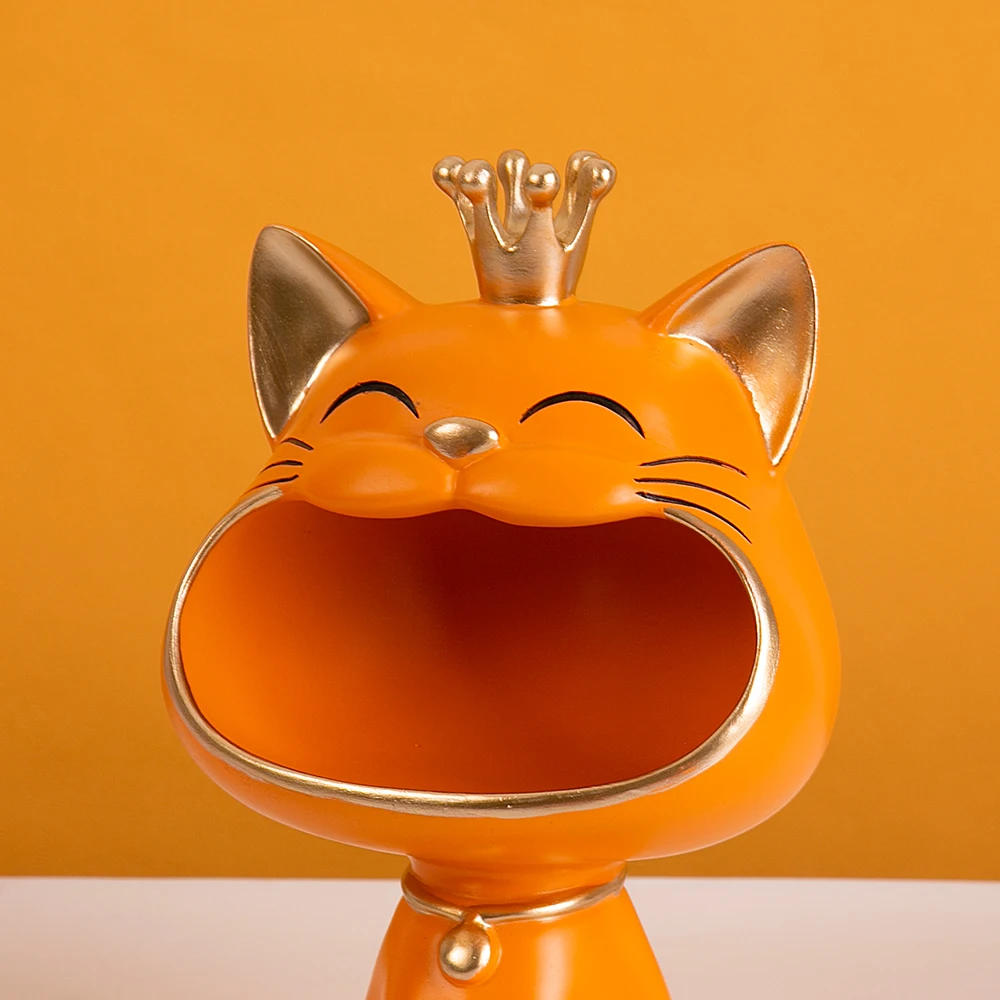 luxury home decor cat doorway key placement natural resin made fortune Lucky cat ornament Decoration Creative