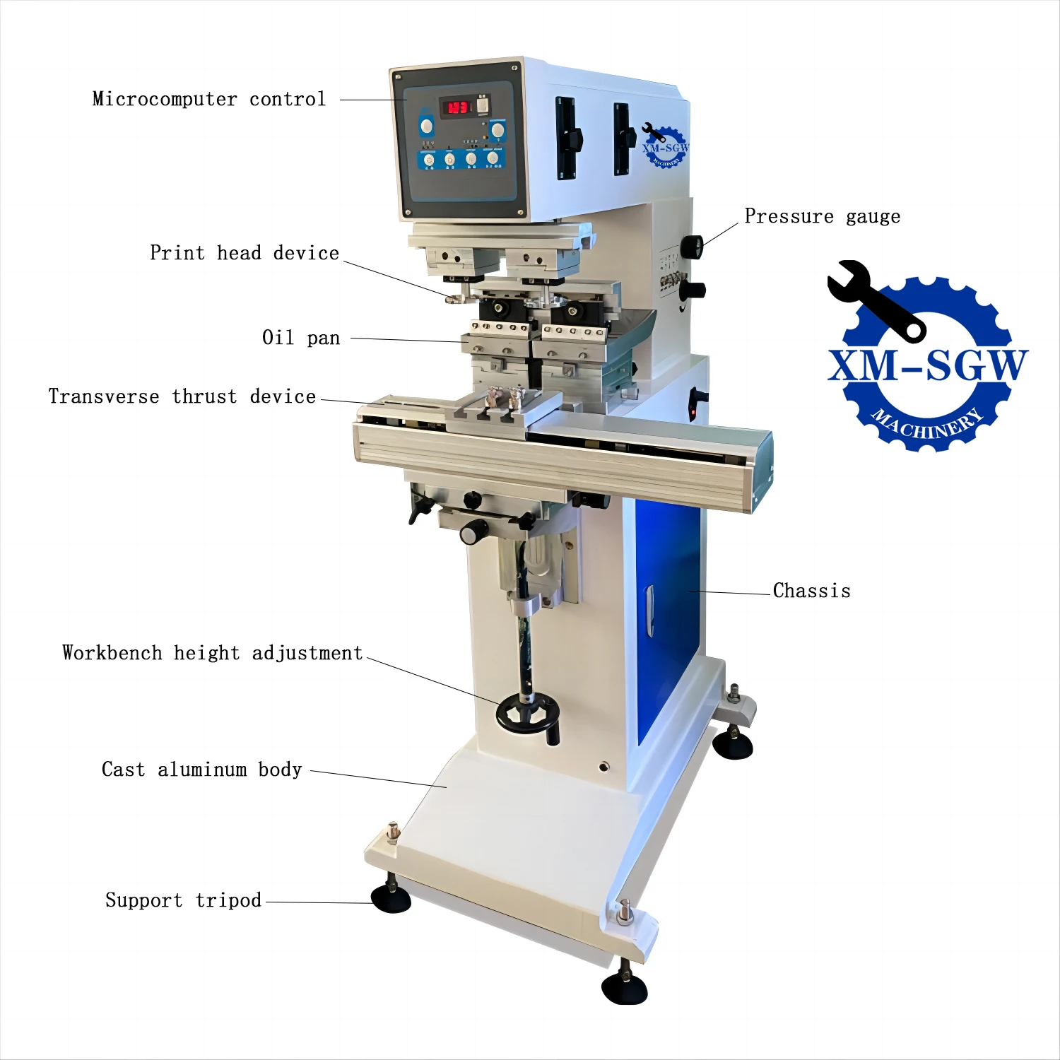Factory Custom 2 Color Pad Printing Machine Sealed Closed Ink Cup Tampo Printer Watch Dial Pneumatic Pad Printers With Shuttle