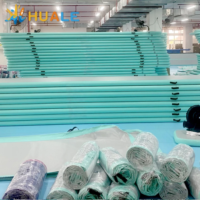 Good Quality Inflatable Gymnastics Yoga Mat Rolls Gym Eco Friendly Tumbling Mat Home Floor Exercise Jump Air Track