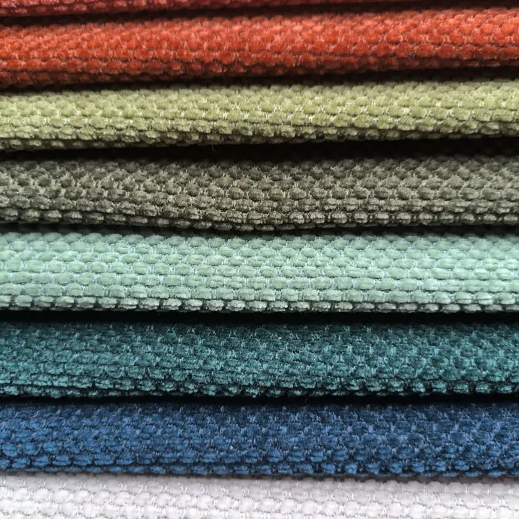 Home Textile Chenille Yarn 100% Polyester Velvet New Modern Chenille Beige Fabric Sofa Suite