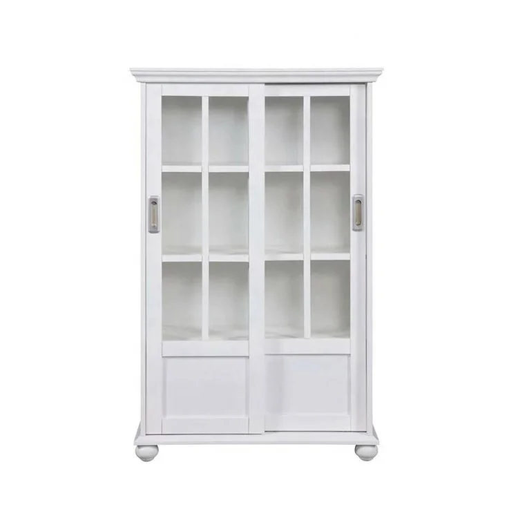 White Useful Family Office Multifunctional Wood Book Shelf Bookcases on the Ground