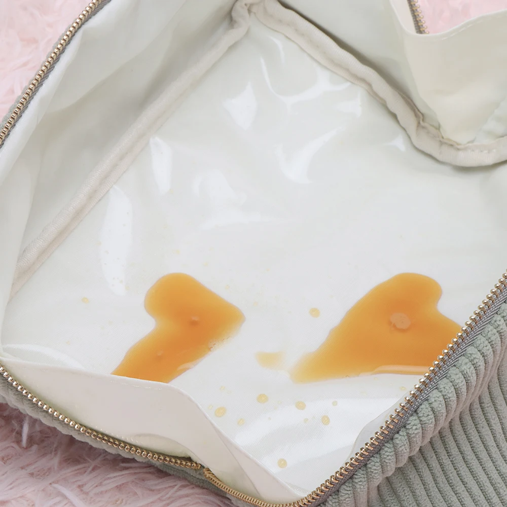Simple corduroy waterproof cosmetic bag wholesale custom makeup bag