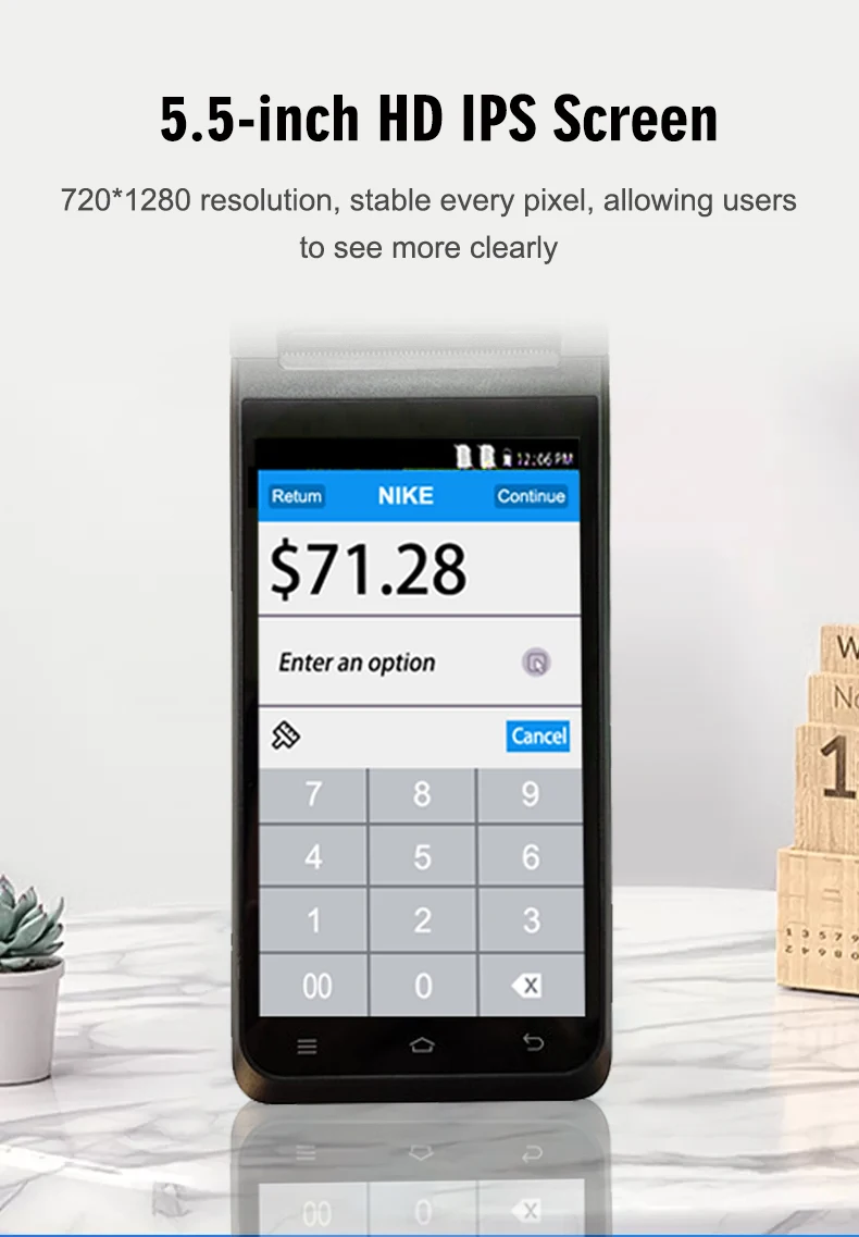 Смарт-устройство Портативный Android кассовый аппарат POS терминал Мобильный с 4G WiFi Bluetooth 58 мм печать для бизнеса