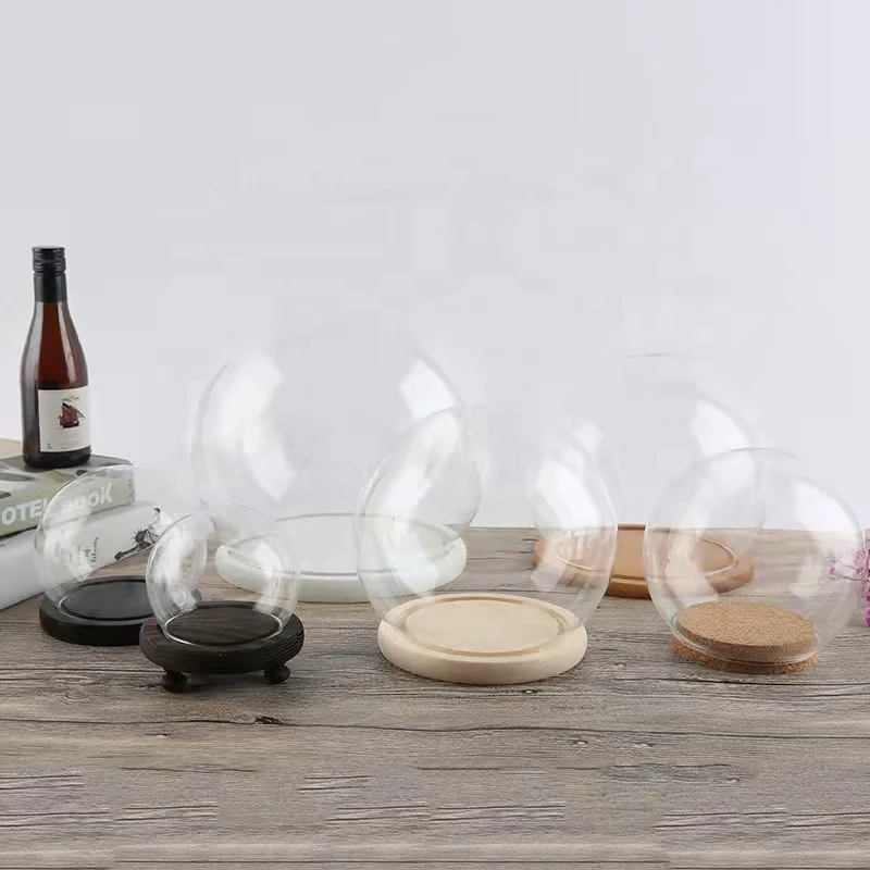Home Decoration Clear Globe Glass Ball Terrarium Display Glass Dome with Cork Stoppers