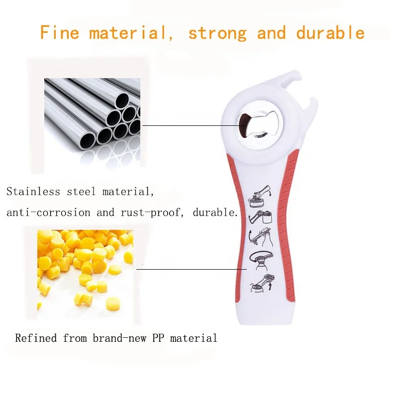 2023 New Design Cool Kitchen Gadgets Good Grip Portable Custom 5 in 1 Bottle Opener Keychain Beer Opener