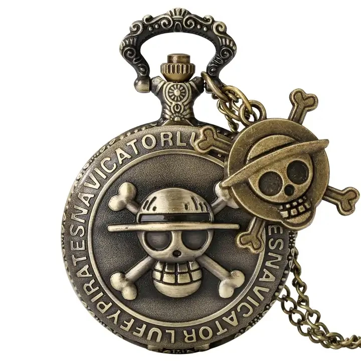 Аниме винтажный Geschenk Luffy пиратский череп флип чехол женские мужские карманные часы