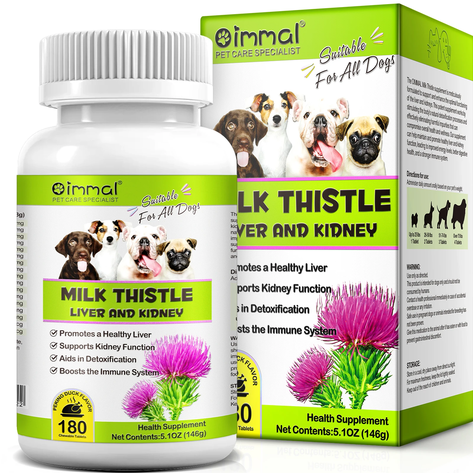 OIMMAI dog chewable tablet kidney health pet liver health food supplements milk thistle extract supplement milk thistle tablet