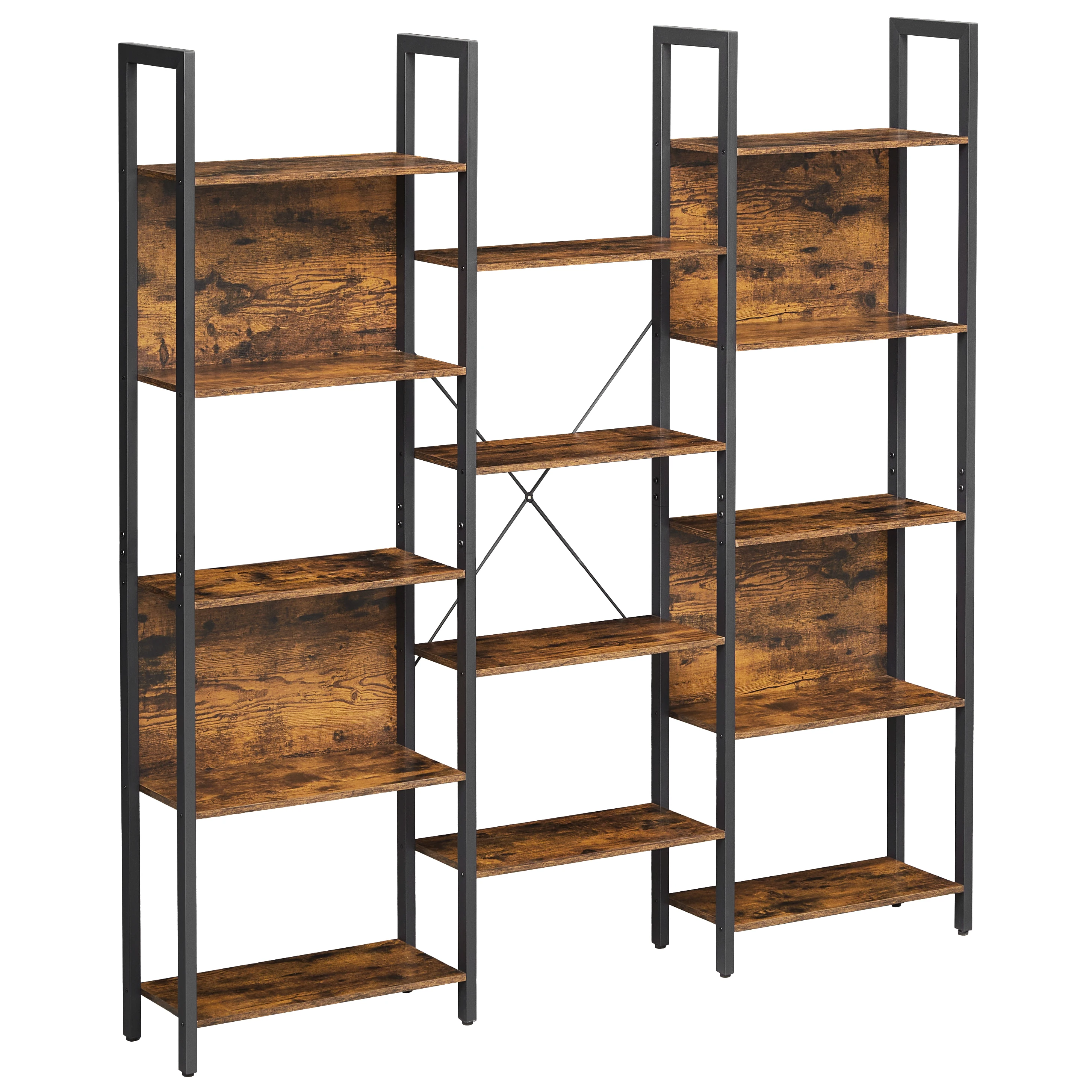 new design industrial Multi-layer optional display racks vertical wall industrial luxury office bookshelf With baffle