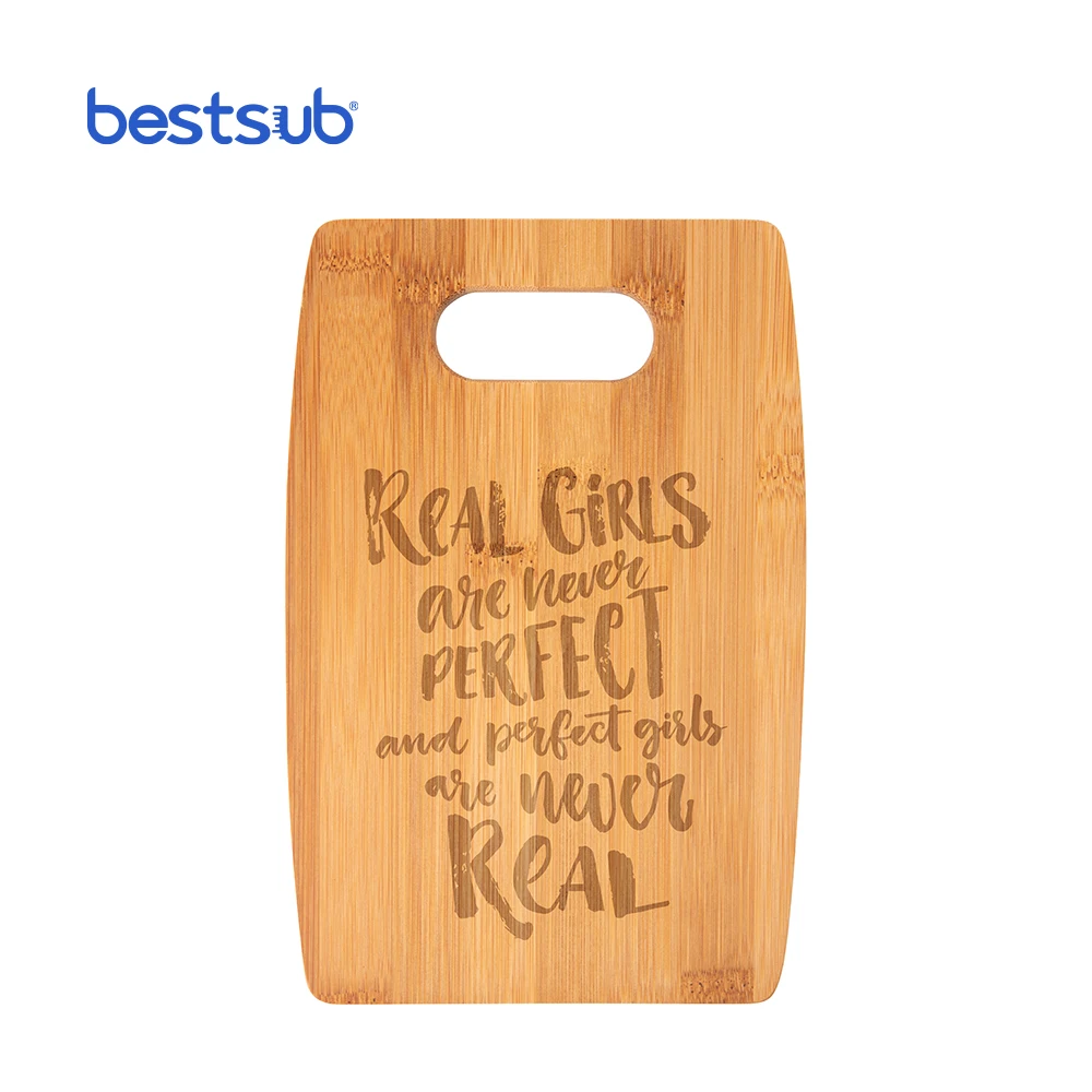 Оптовая продажа, лазерная гравировка BestSub, пользовательская фото дугообразная бамбуковая графическая разделочная доска