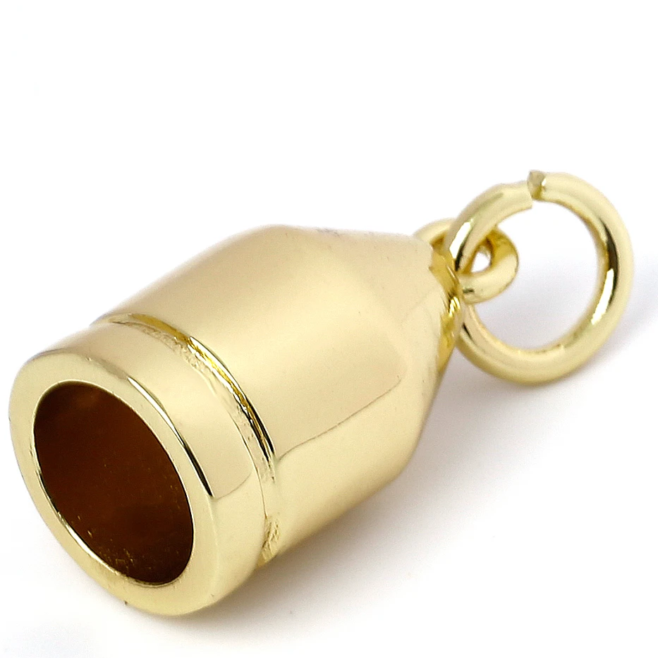 Rocket Shape Hanging Buckle Cord Fancy Gold Bag Hardware Metal Cap Tassel Crimped End Cap For Purse