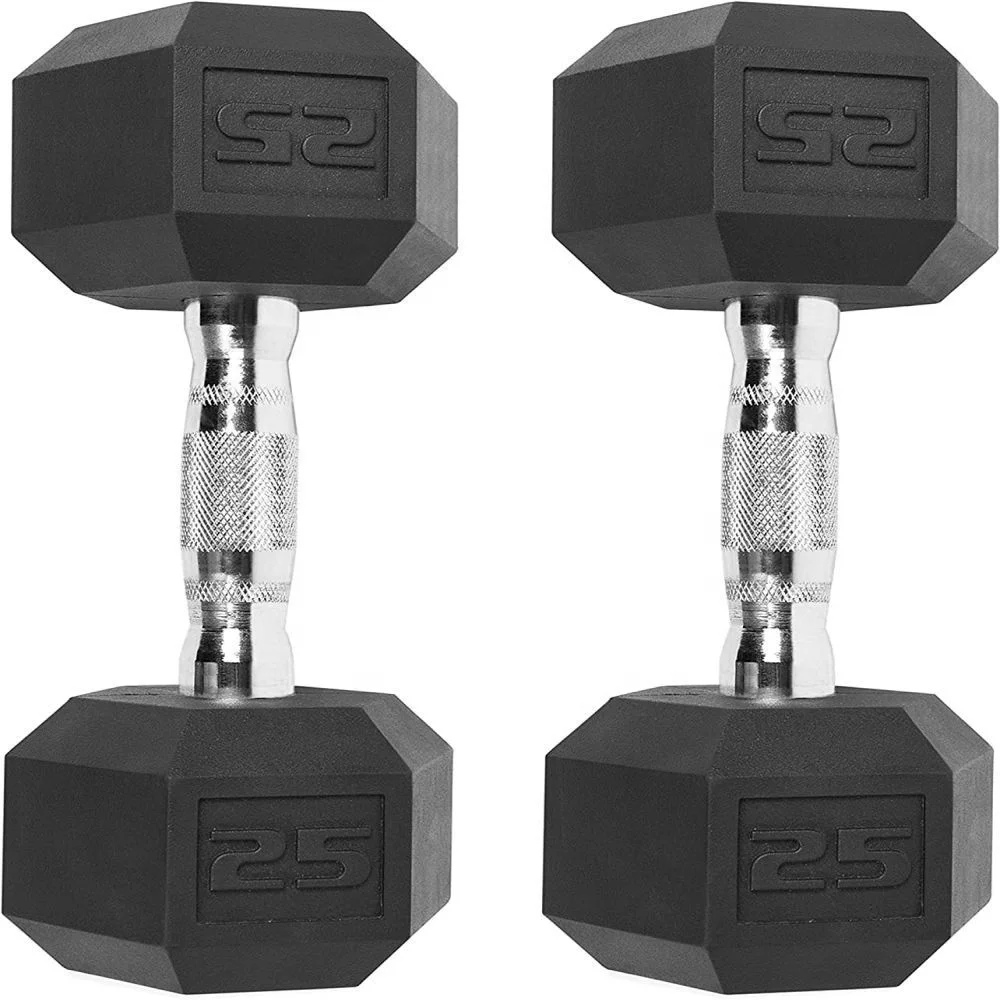 Strength Training Exercise Fitness Hexagon Dumbbells Weight Lifting Rubber Hex Dumbbells Set