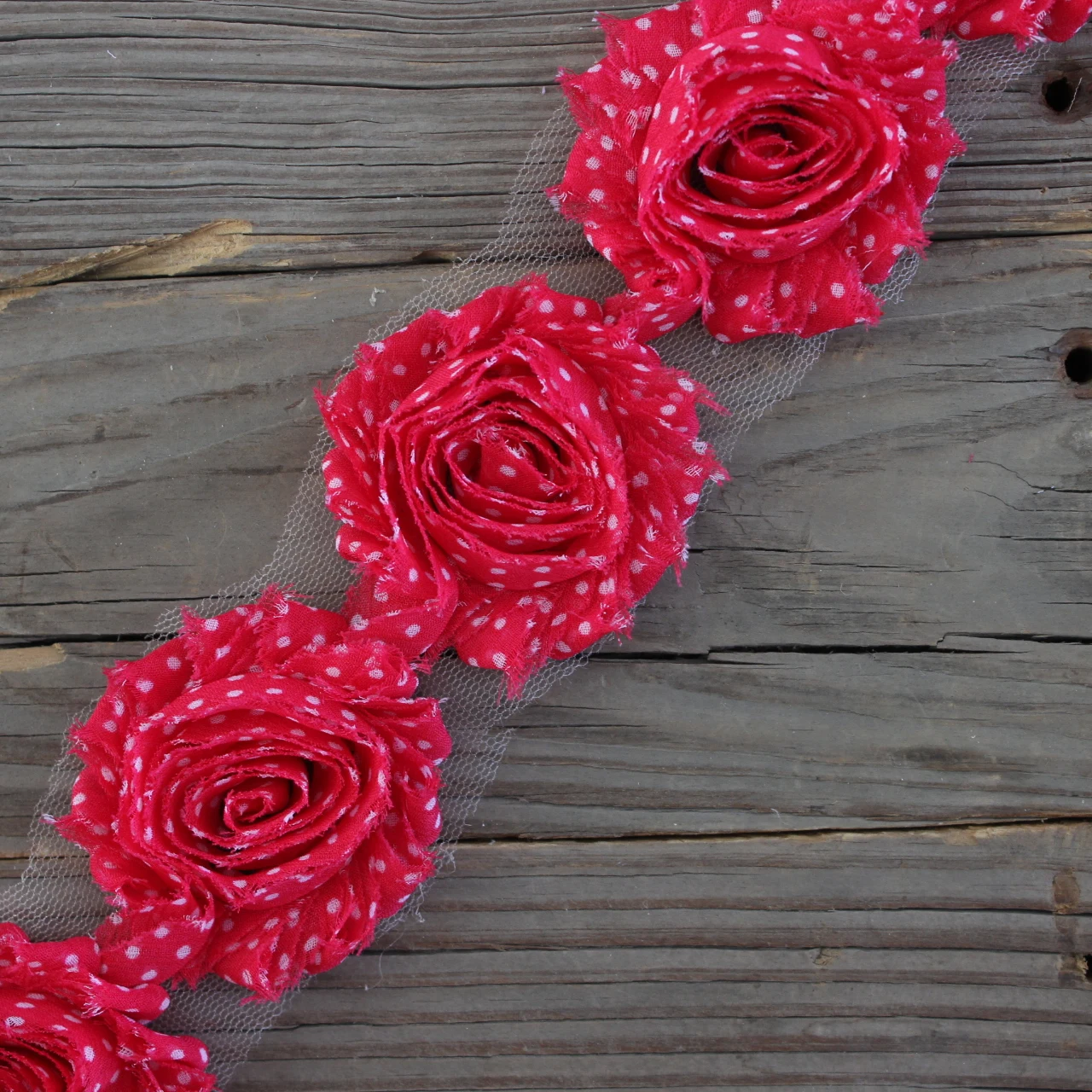 2.5'Chic Shabby Frayed Flower Trim Chiffon Flower For Kids Girl Hair Flowers