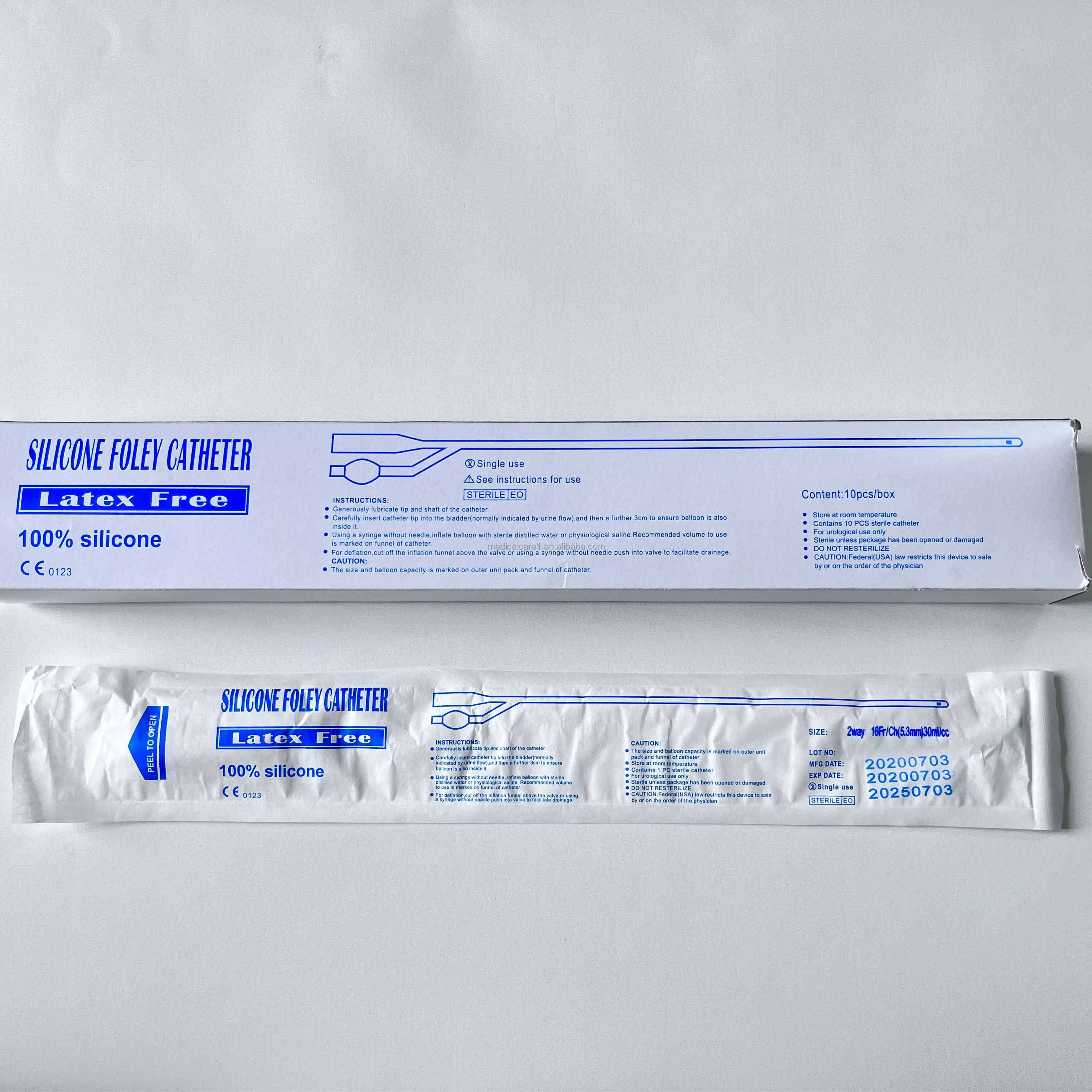 100% silicone foley catheter 3 way Urethral or Suprapubic Use Integral Balloon