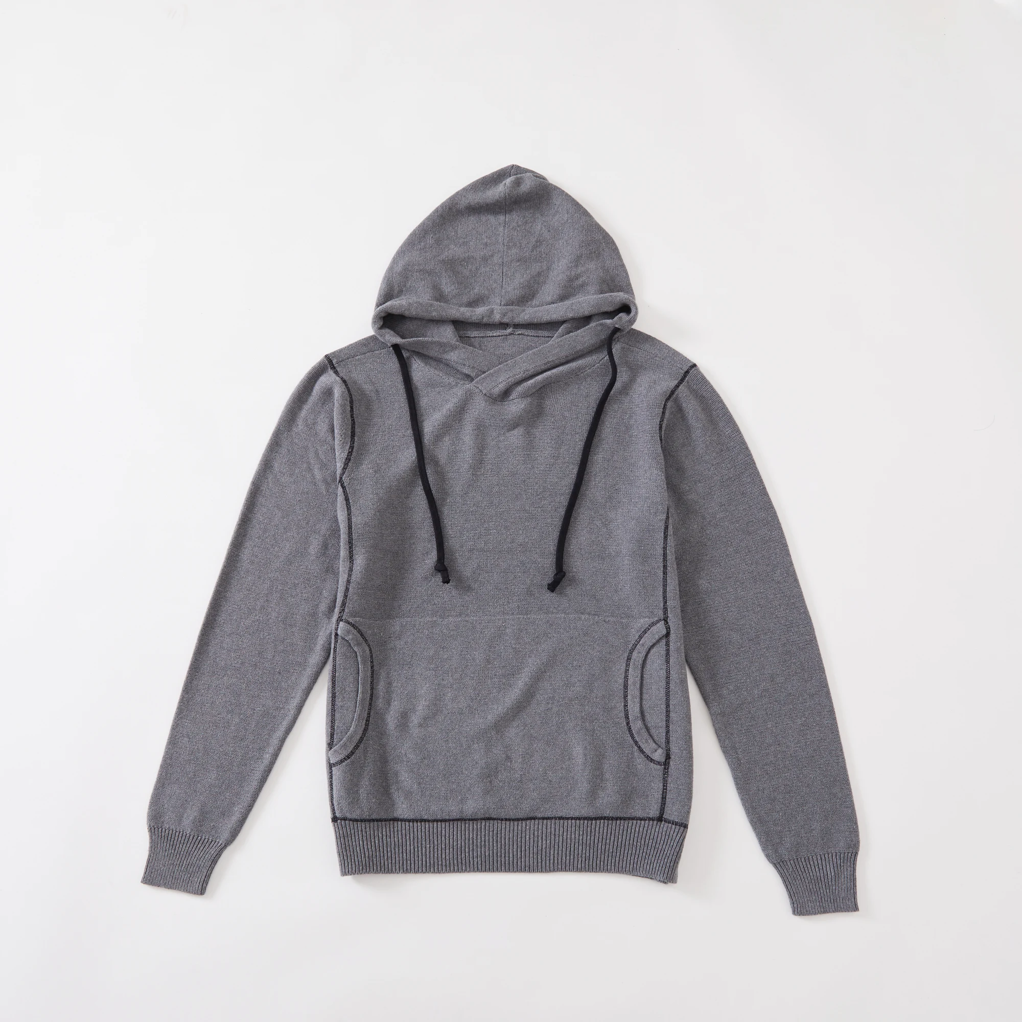 Мужские спортивные повседневные толстовки с длинными рукавами и карманами, высококачественные дышащие толстовки на шнуровке, хлопковый трикотажный мужской свитер