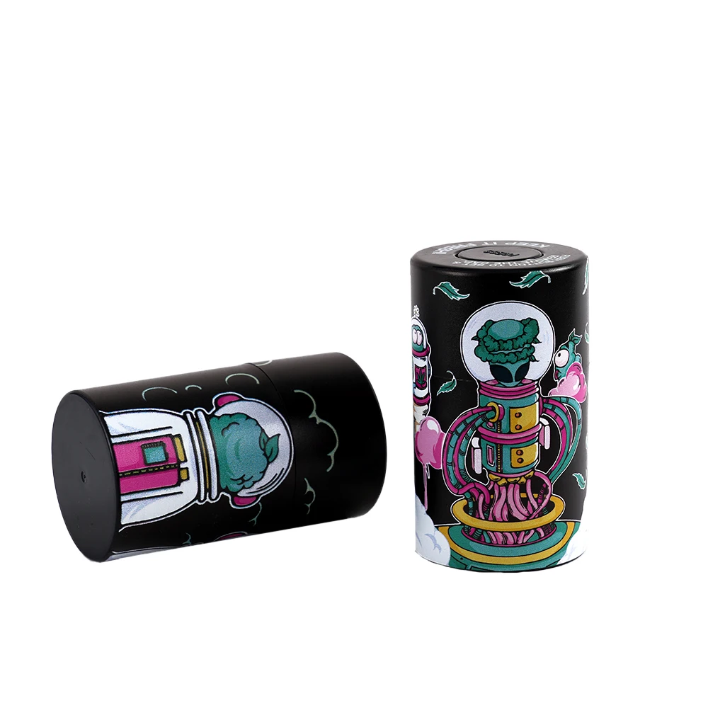 Portable Tobacco Holder Smoking Accessories Cigarette Tube Dry Herb Metal Match Storage Jar with Screw Lid