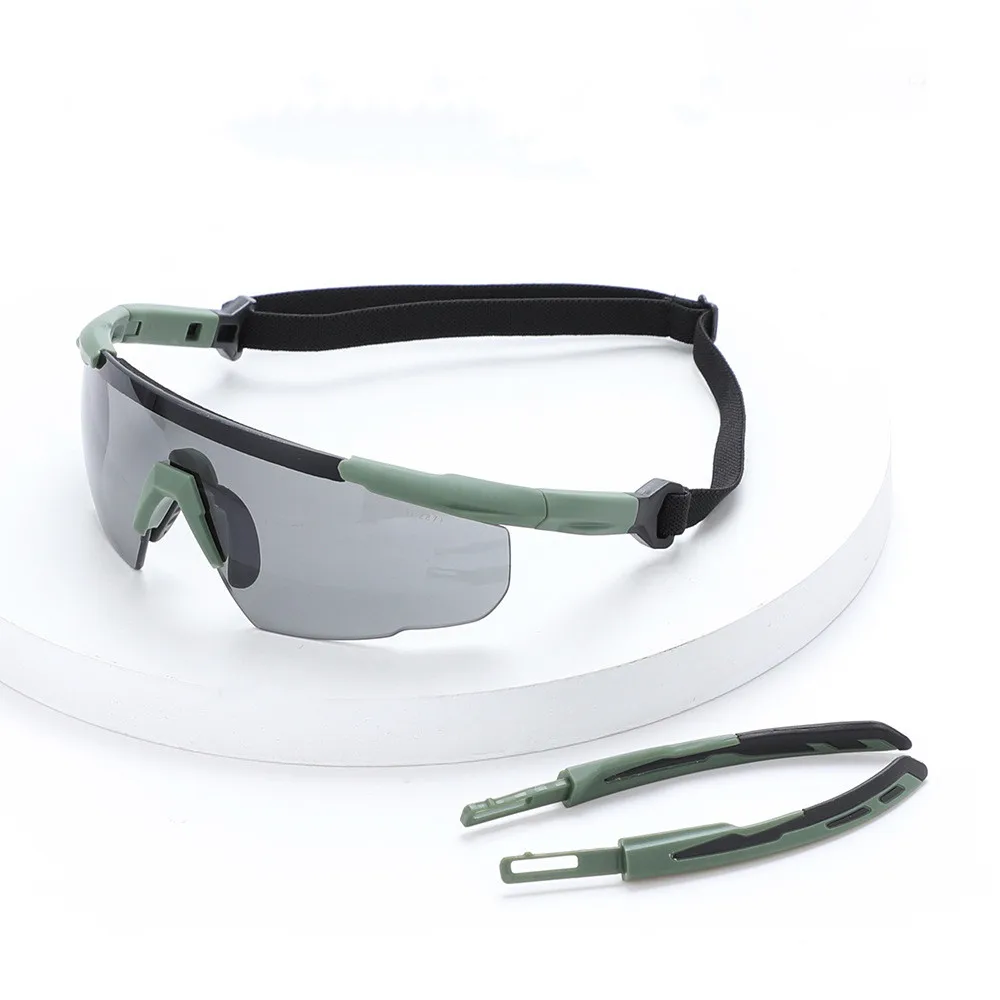 2.4mm lensTactical Goggles Shooting Goggles Mountaineering Glasses Outdoor sport CS Glasses Replaceable temple legs sunglasses