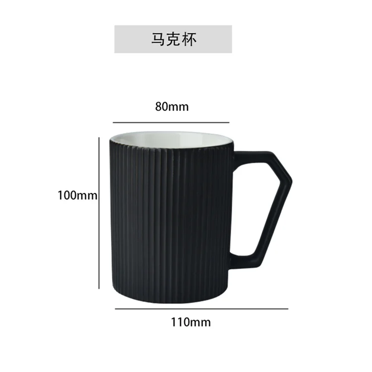 Modern Custom Black Ceramic Coffee Mug Unique Glaze Design in Custom Colors Microwave Safe Bulk Price for Tea Coffee Water Beer